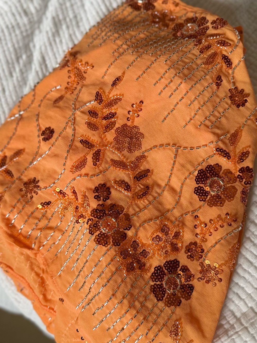 Peppermayo Aletta Sequin Embellished Mini Dress - Orange - Picture 6 of 8